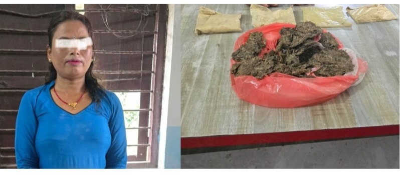 सुरुङ्गा प्रहरीको सक्रियता कन्काईबाट ठुलो परिमाणमा लागुऔषधसहित महिला पक्राउ